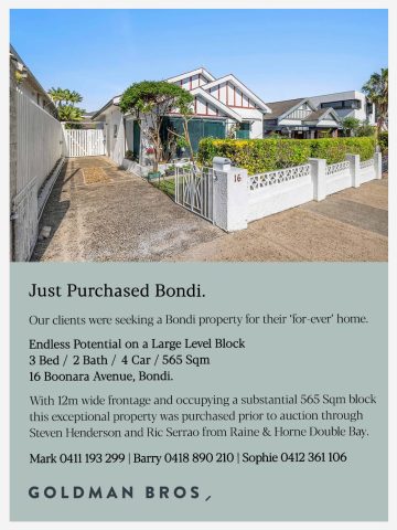 Bought - 16 Boonara Avenue, Bondi
